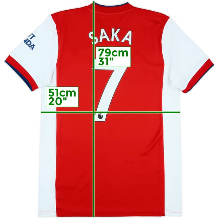 2021-22 Arsenal Home Shirt Saka #7 - 8/10 - (M)