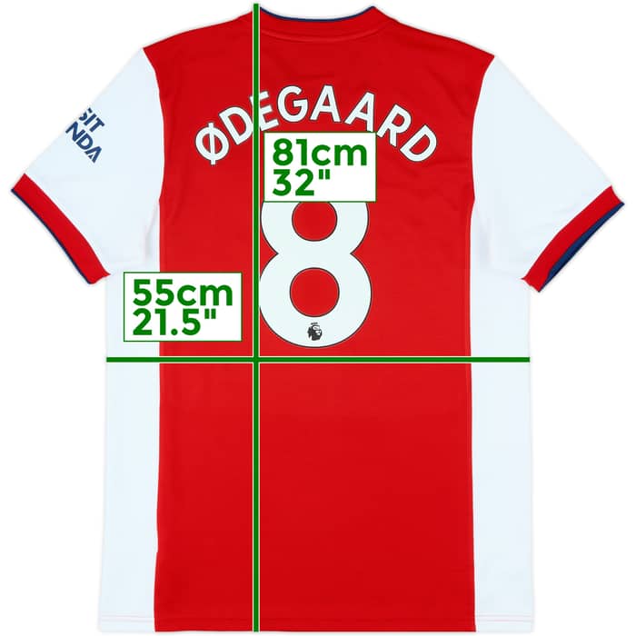 2021-22 Arsenal Home Shirt Odegaard #8 - 8/10 - (L)