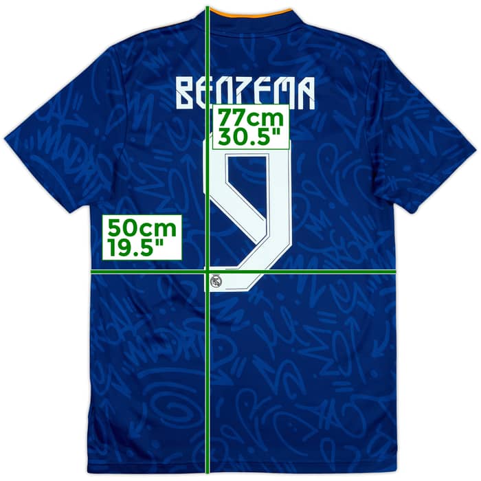 2021-22 Real Madrid Away Shirt Benzema #9 - 10/10 - (M)