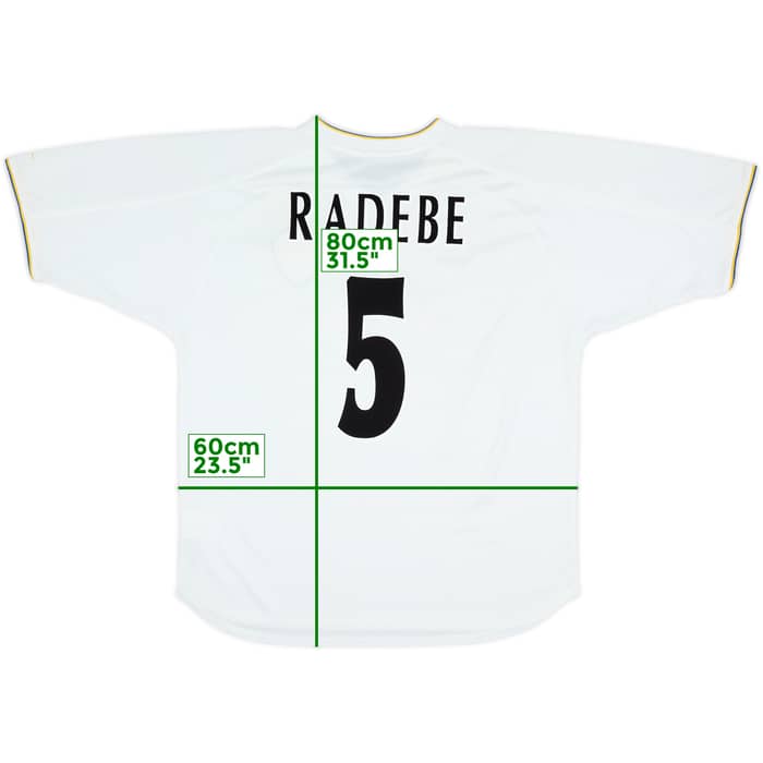 2000-02 Leeds United Home Shirt Radebe #5 - 8/10 - (L)
