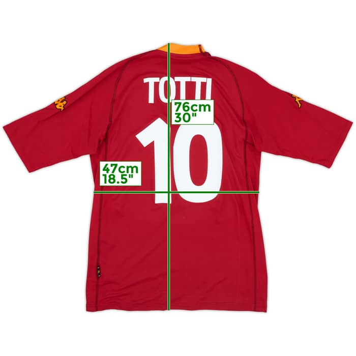 2000-01 Roma Home Shirt Totti #10 - 8/10 - (XL)