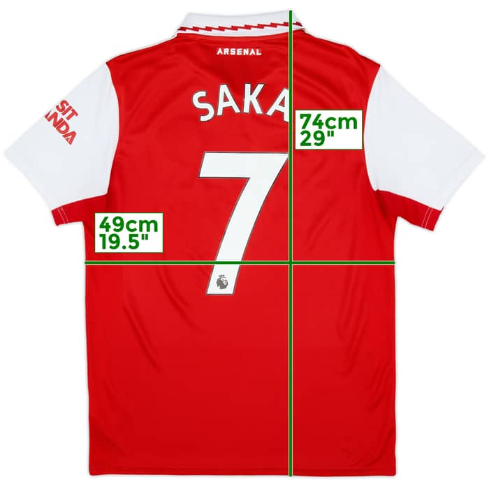 2022-23 Arsenal Home Shirt Saka #7 - 8/10 - (M)
