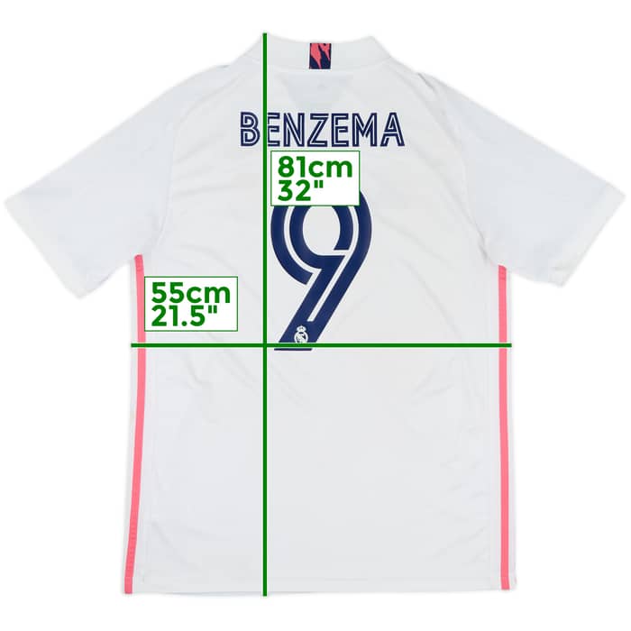 2020-21 Real Madrid Home Shirt Benzema #9 - 7/10 - (L)