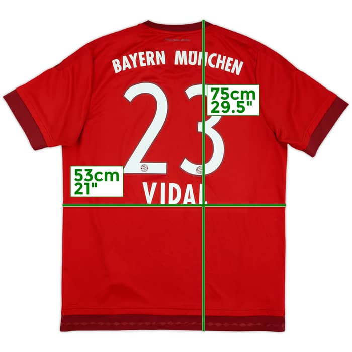 2015-16 Bayern Munich Home Shirt Vidal #23 - 6/10 - (L)