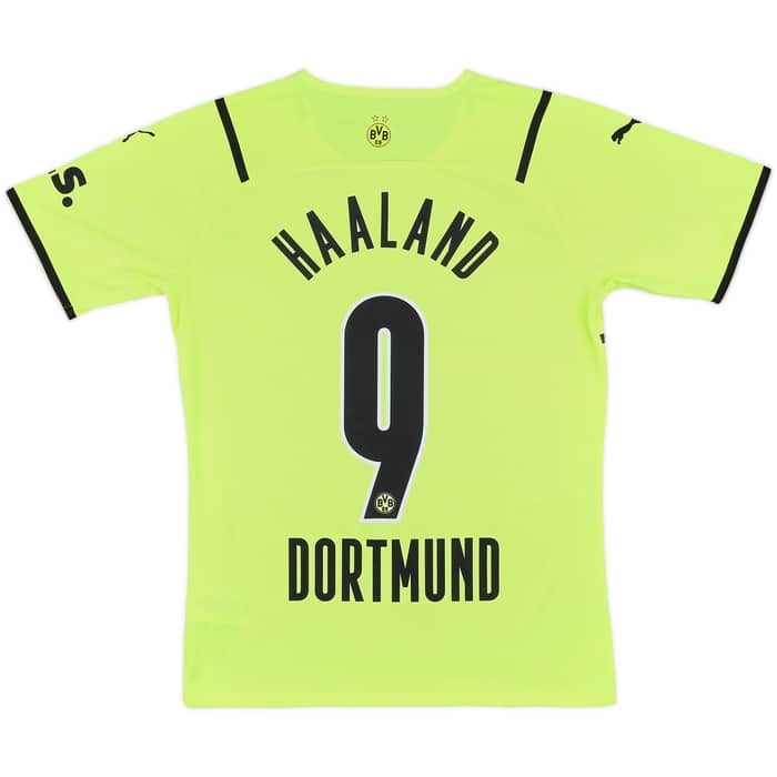 2021-22 Borussia Dortmund Authentic European Home Shirt Haaland #9 - 10/10 - (S)