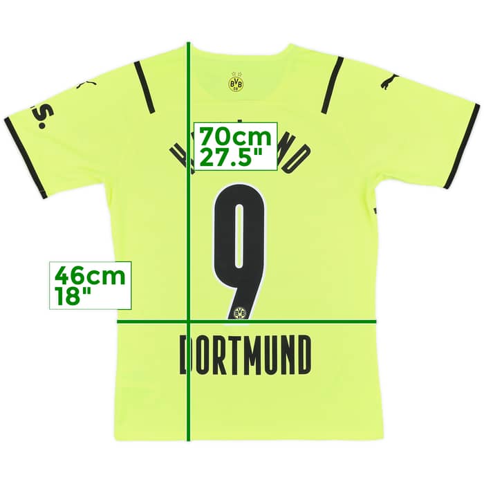 2021-22 Borussia Dortmund Authentic European Home Shirt Haaland #9 - 10/10 - (S)