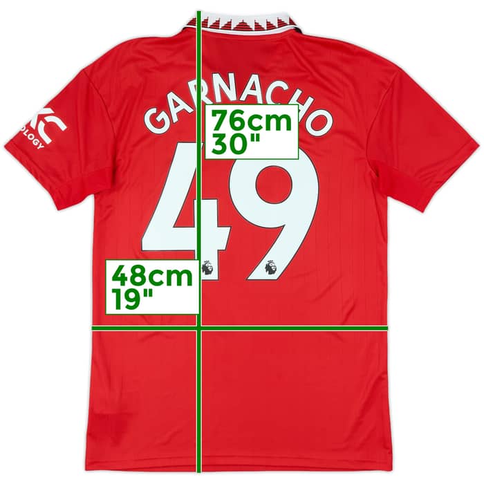 2022-23 Manchester United Home Shirt Garnacho #49 - 8/10 - (S)