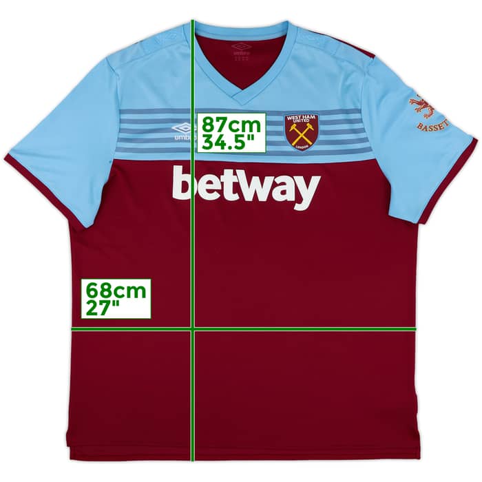 2019-20 West Ham Home Shirt - 9/10 - (4XL)