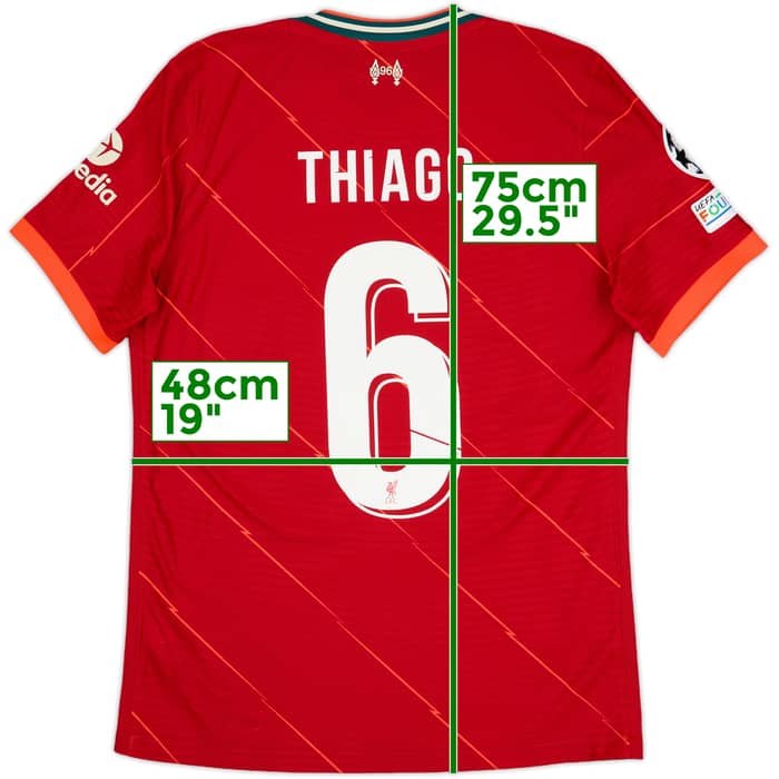 2021-22 Liverpool Authentic Home Shirt Thiago #6 - 9/10 - (M)