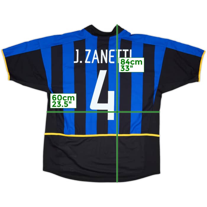 2002-03 Inter Milan Home Shirt J.Zanetti #4 - 10/10 - (XL)