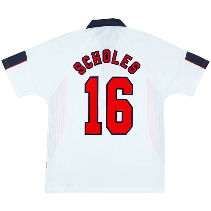 1997-99 England Home Shirt Scholes #16 - 7/10 - (L)