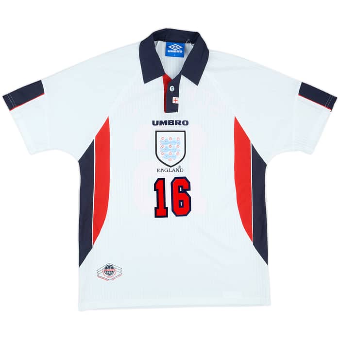 1997-99 England Home Shirt Scholes #16 - 7/10 - (L)