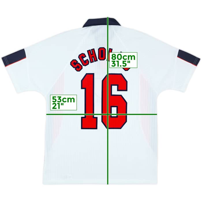 1997-99 England Home Shirt Scholes #16 - 7/10 - (L)