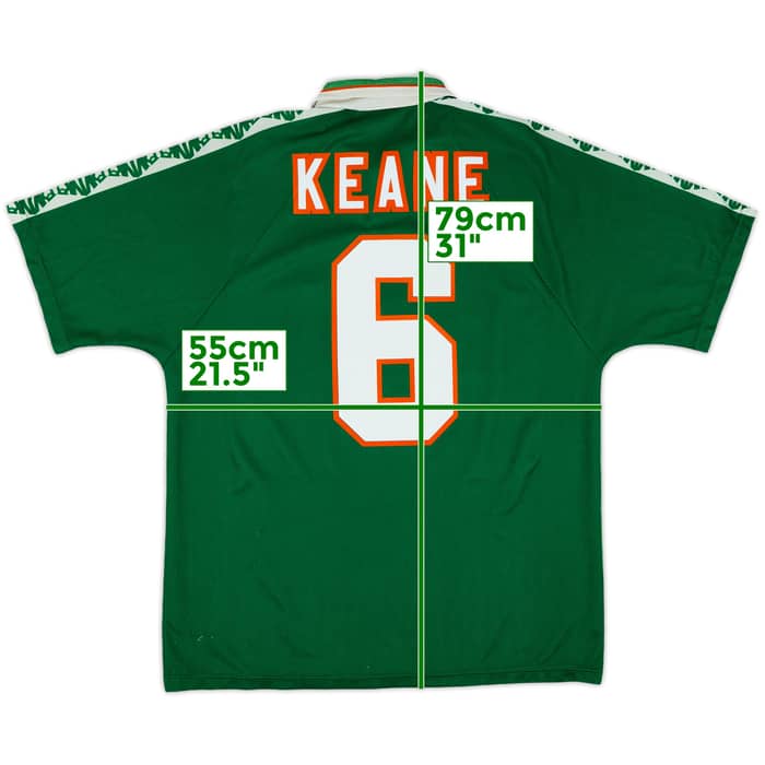 1996-98 Ireland Home Shirt Keane #6 - 8/10 - (L)