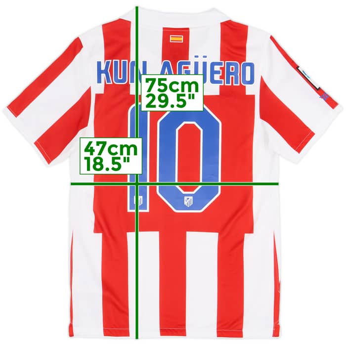 2009-10 Atletico Madrid Home Shirt Kun Aguero #10 - 6/10 - (S)
