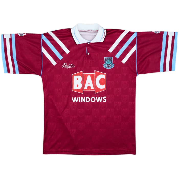 1991-92 West Ham Home Shirt - 9/10 - (L)