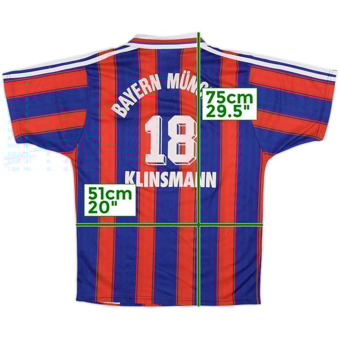 1995-97 Bayern Munich Home Shirt Klinsmann #18 - 9/10 - (S)