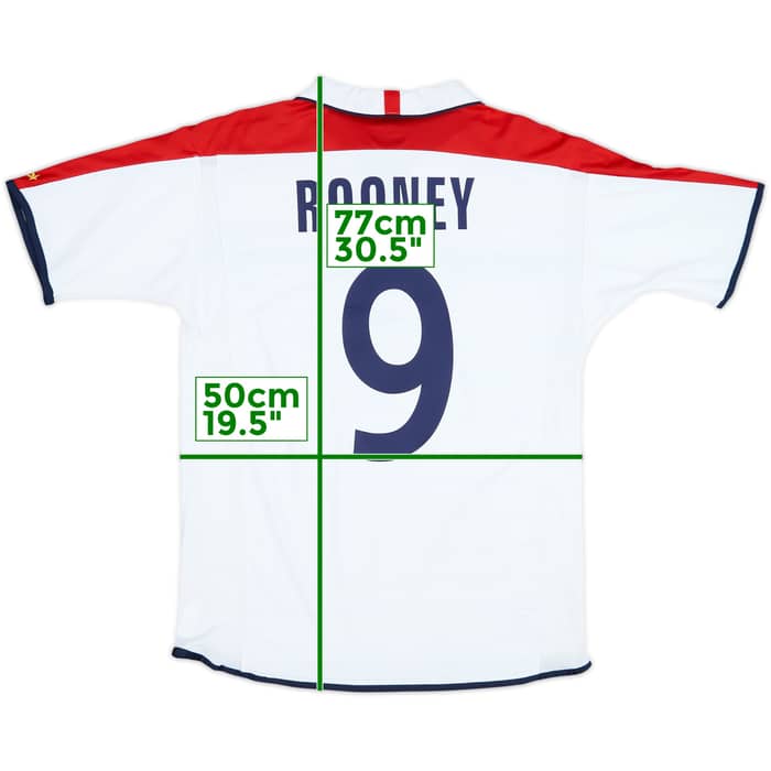 2003-05 England Home Shirt Rooney #9 - 8/10 - (M)