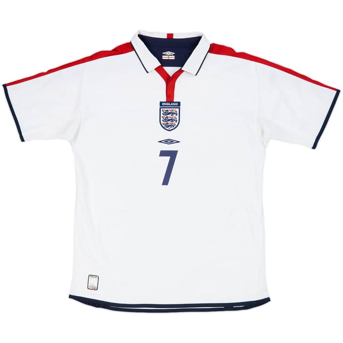 2003-05 England Home Shirt Beckham #7 - 7/10 - (L)