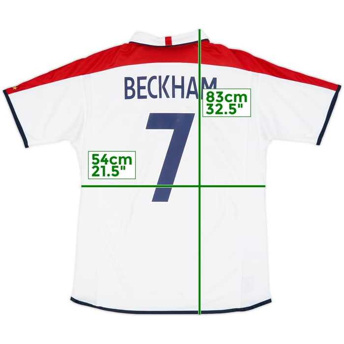 2003-05 England Home Shirt Beckham #7 - 7/10 - (L)