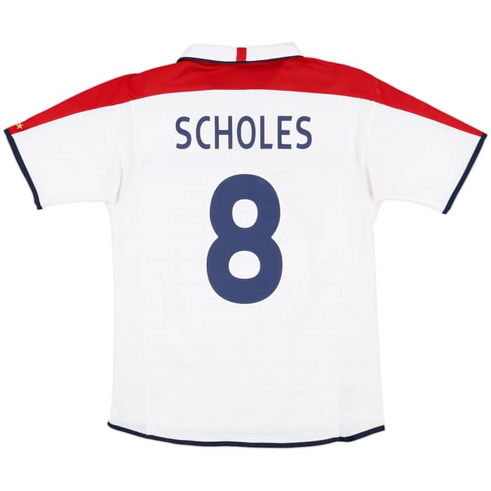 2003-05 England Home Shirt Scholes #8 - 8/10 - (M)