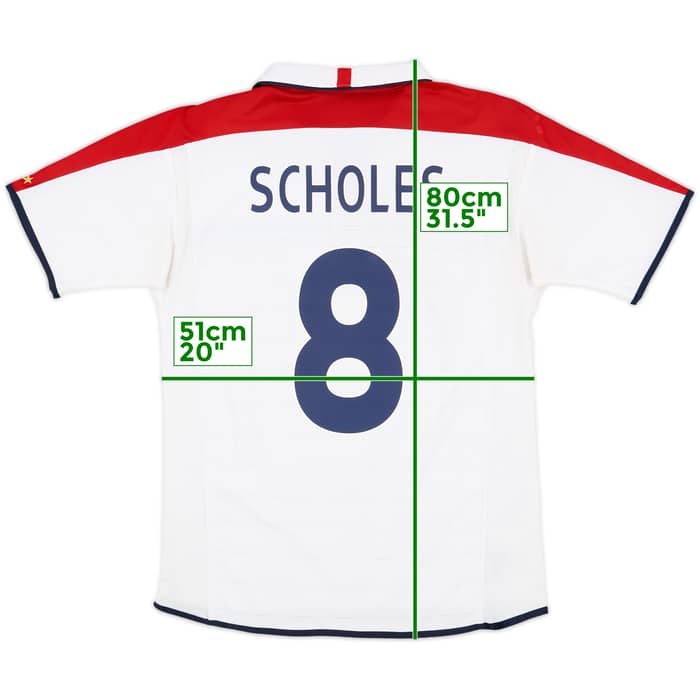 2003-05 England Home Shirt Scholes #8 - 8/10 - (M)