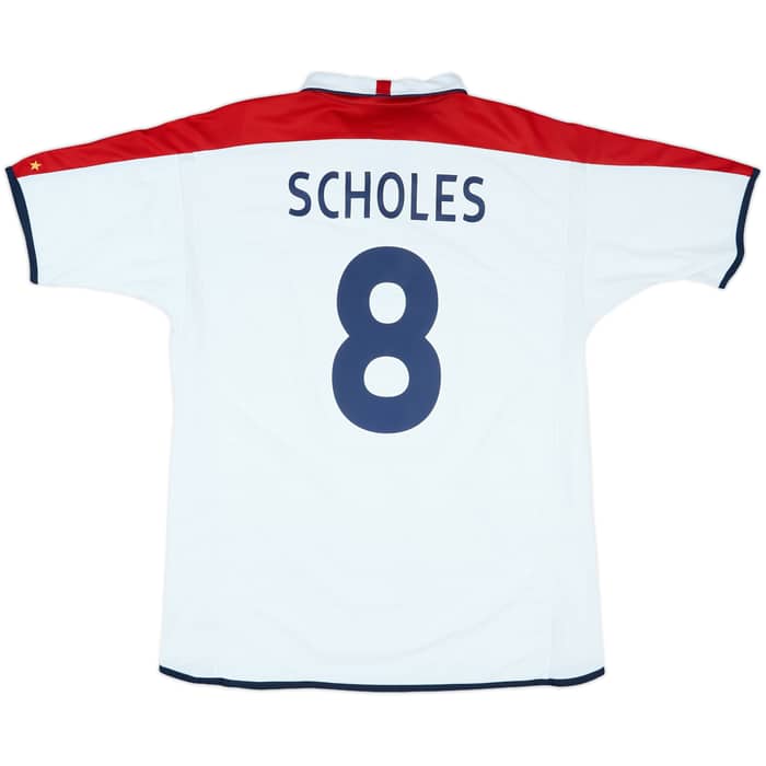 2003-05 England Home Shirt Scholes #8 - 7/10 - (XL)