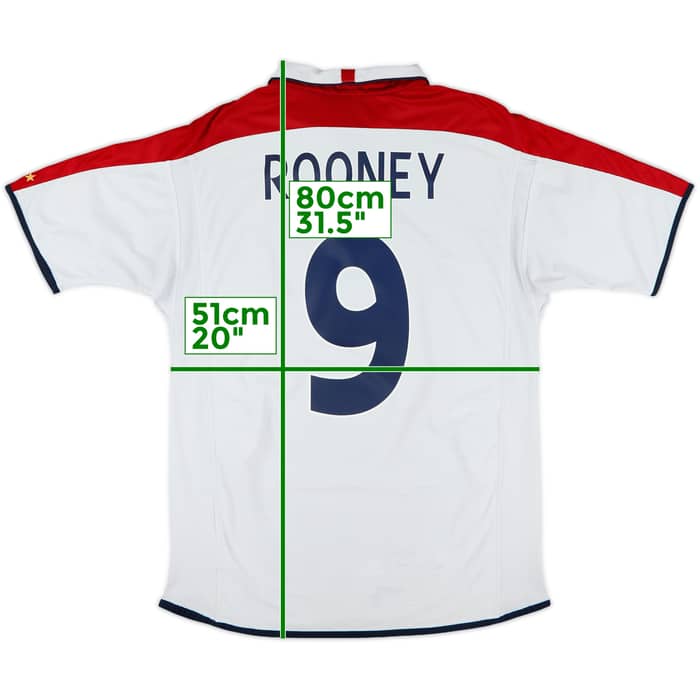 2003-05 England Home Shirt Rooney #9 - 7/10 - (M)