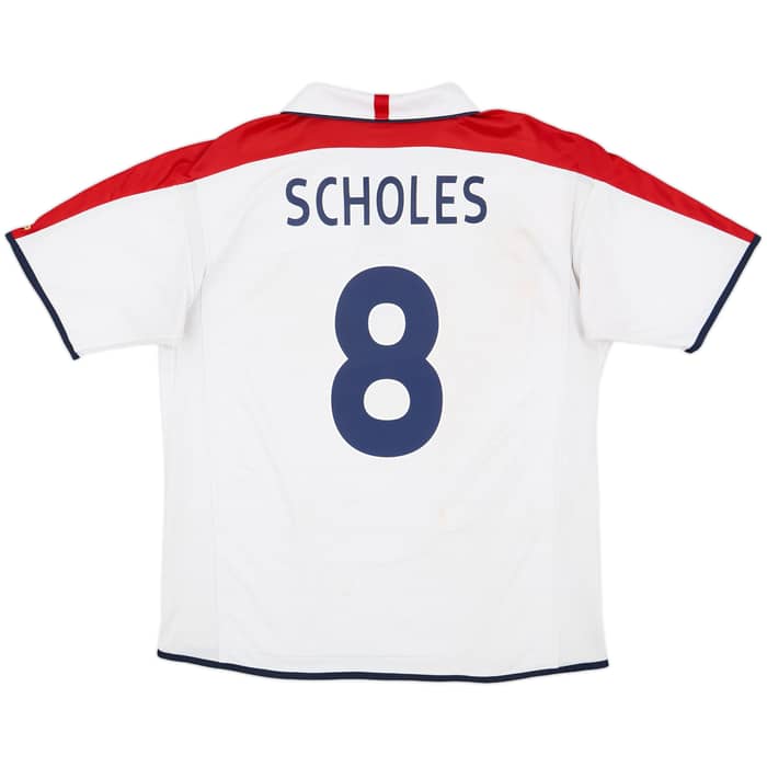2003-05 England Home Shirt Scholes #8 - 6/10 - (XL)