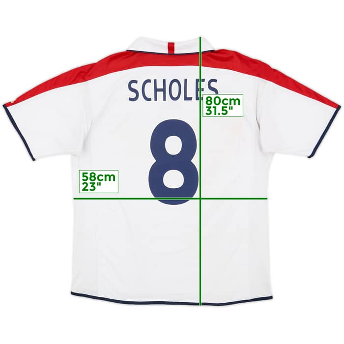 2003-05 England Home Shirt Scholes #8 - 6/10 - (XL)