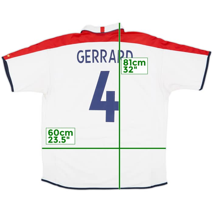2003-05 England Home Shirt Gerrard #4 - 6/10 - (XXL)