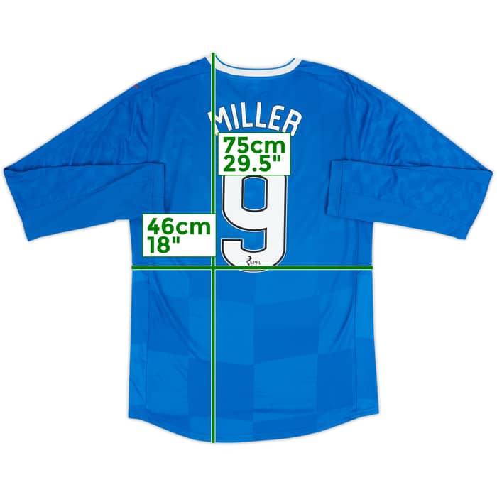 2016-18 Rangers Home L/S Shirt Miller #9 - 7/10 - (S)