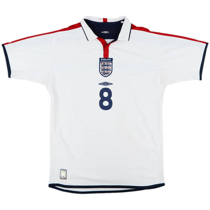 2003-05 England Home Shirt Scholes #8 - 7/10 - (M)