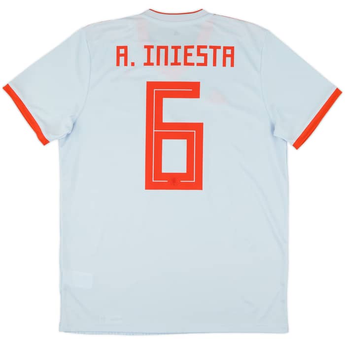 2018-19 Spain Away Shirt A.Iniesta #6 - 9/10 - (L)