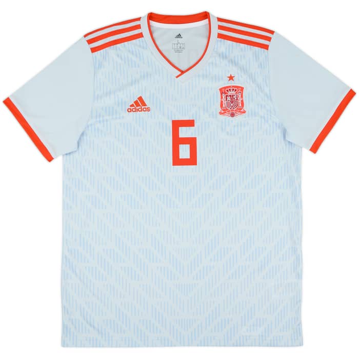 2018-19 Spain Away Shirt A.Iniesta #6 - 9/10 - (L)