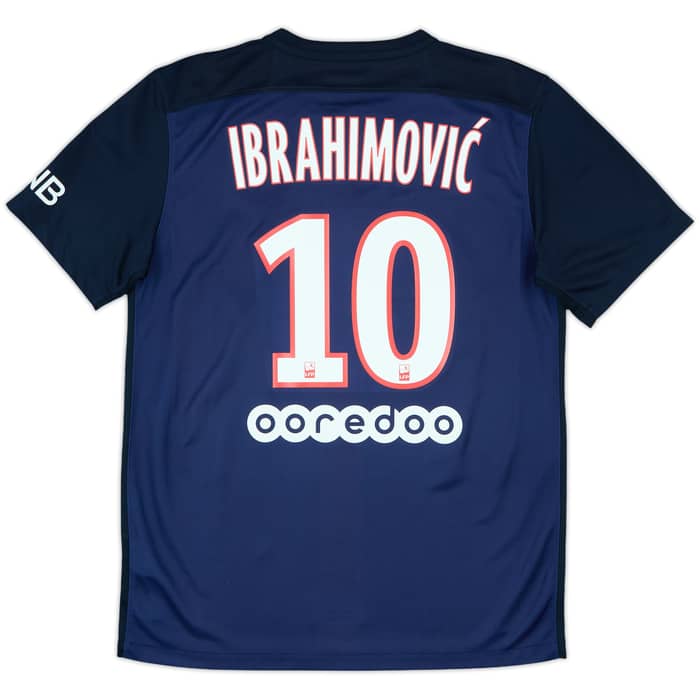 2015-16 Paris Saint-Germain Home Shirt Ibrahimovic #10 - 9/10 - (M)