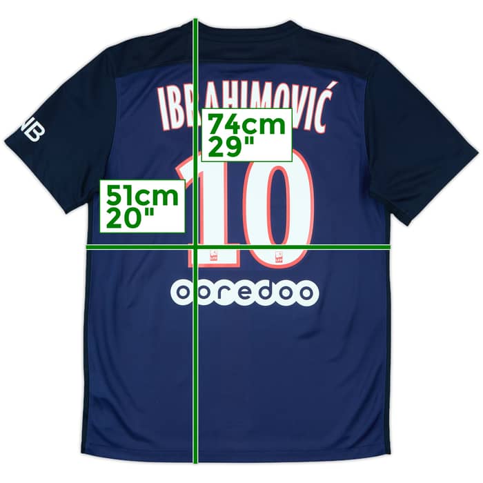 2015-16 Paris Saint-Germain Home Shirt Ibrahimovic #10 - 9/10 - (M)
