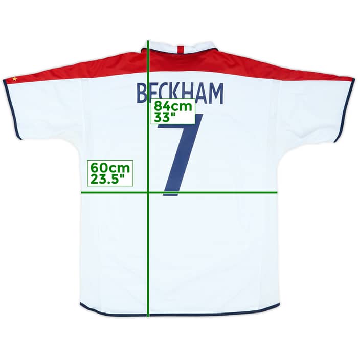 2003-05 England Home Shirt Beckham #7 - 5/10 - (XXL)