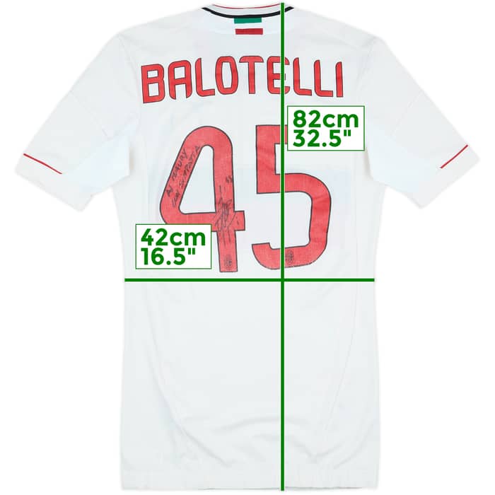 2012-13 AC Milan Player Issue TechFit Signed Away Shirt Balotelli #45 - 4/10 - (L)