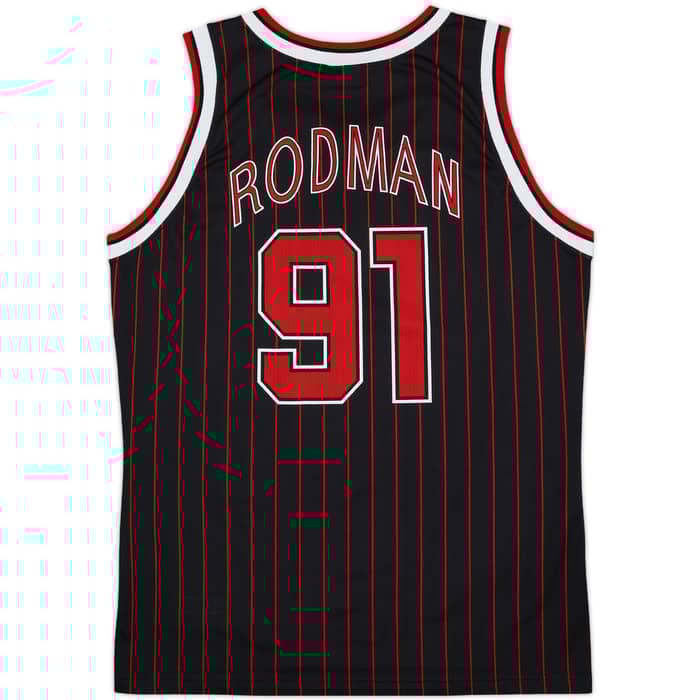 1995-97 Chicago Bulls Rodman #91 Champion Alternate Jersey - 9/10 - (M)