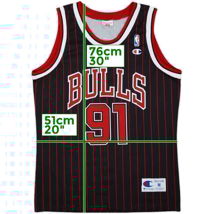 1995-97 Chicago Bulls Rodman #91 Champion Alternate Jersey - 9/10 - (M)
