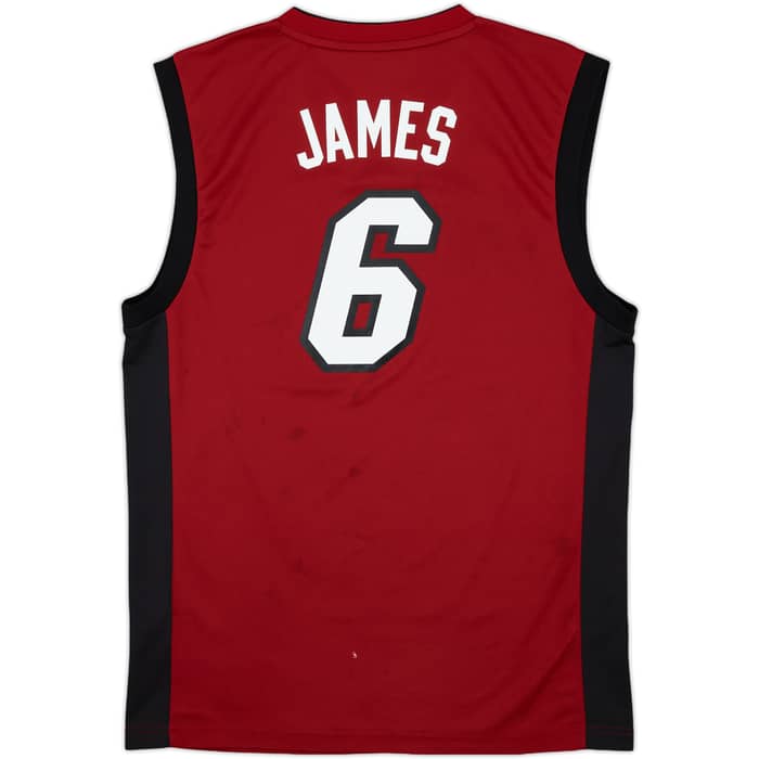 2010-14 Miami Heat James #6 adidas Alternate Jersey - 4/10 - (M)