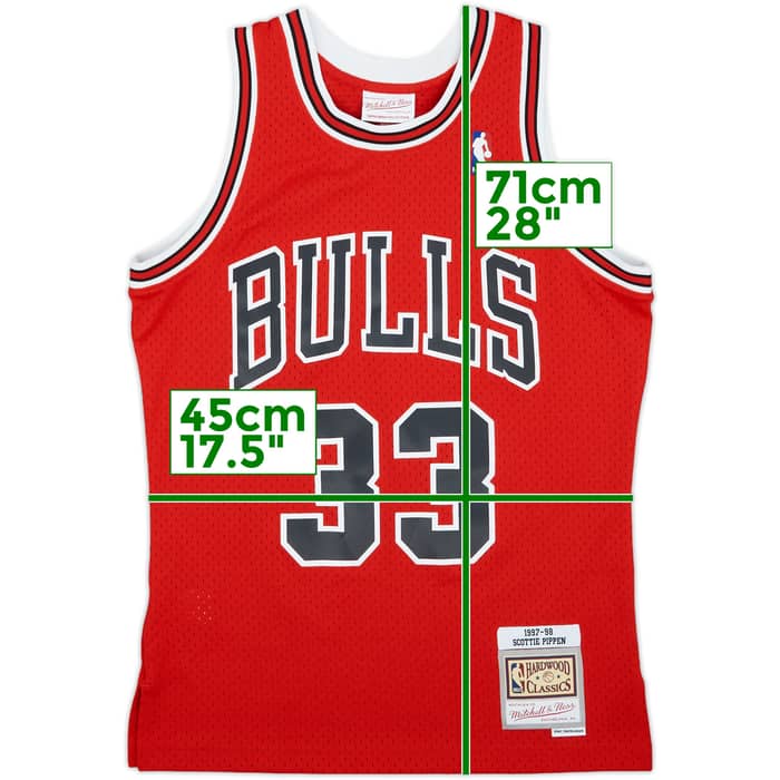 1997-98 Chicago Bulls Pippen #33 Mitchell & Ness Swingman Away Jersey - 9/10 - (S)