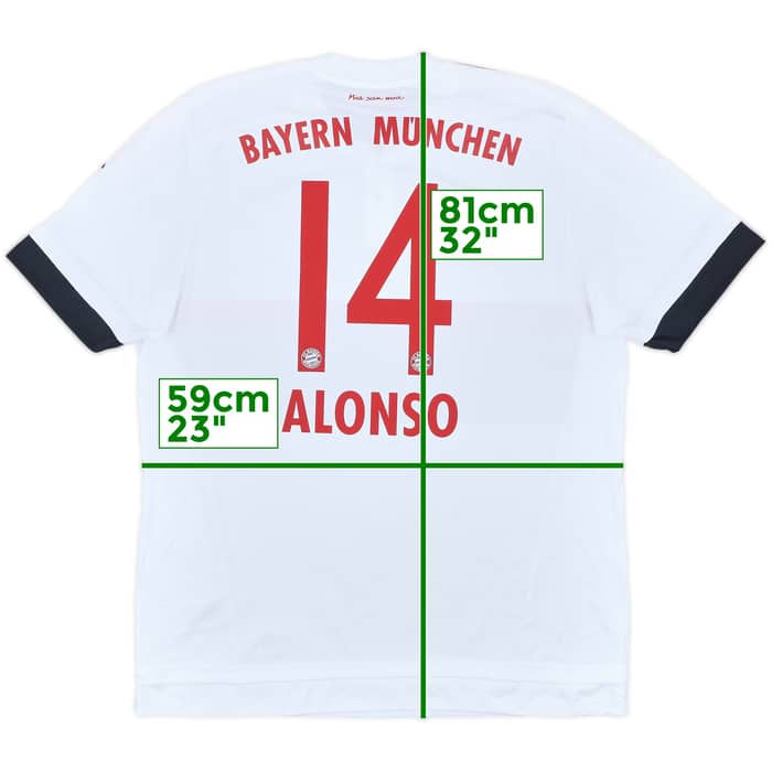 2015-16 Bayern Munich Away Shirt Alonso #14 (XL)