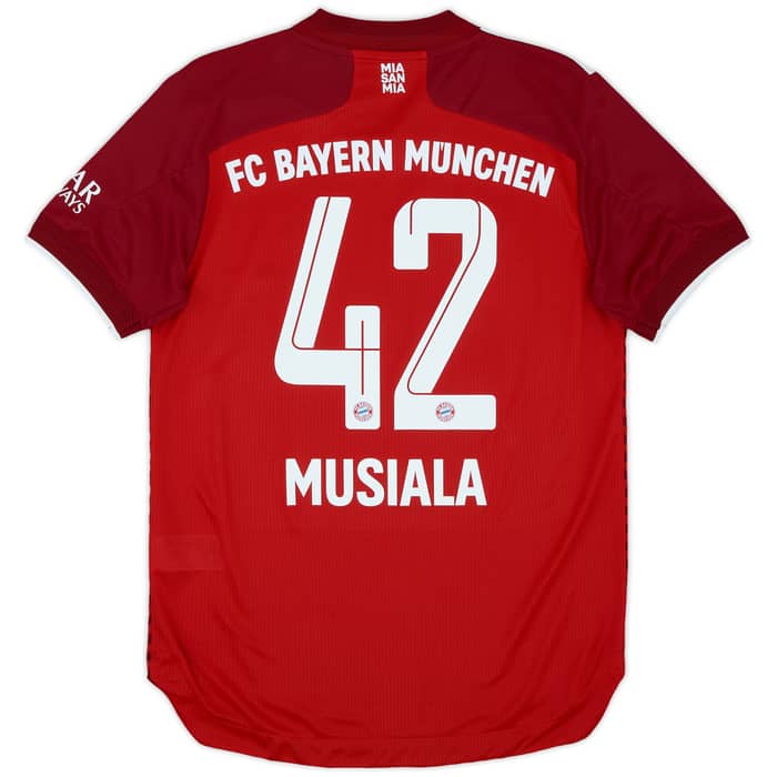 2021-22 Bayern Munich Authentic Home Shirt Musiala #42 - 9/10 - (S)