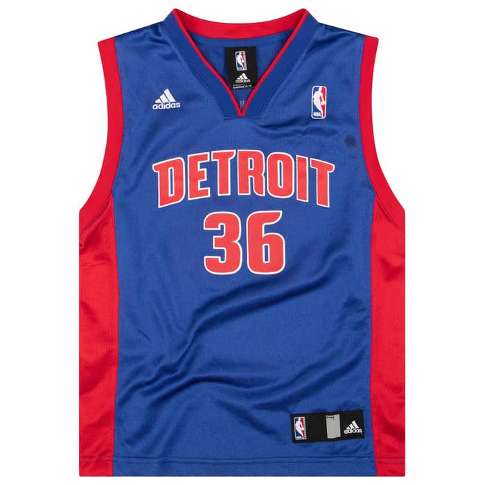 2006-08 Detroit Pistons Wallace #36 adidas Jersey (Away) Y