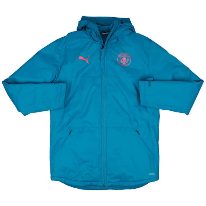 2021-22 Manchester City Puma Hooded Padded Bench Coat - 9/10 - (M)