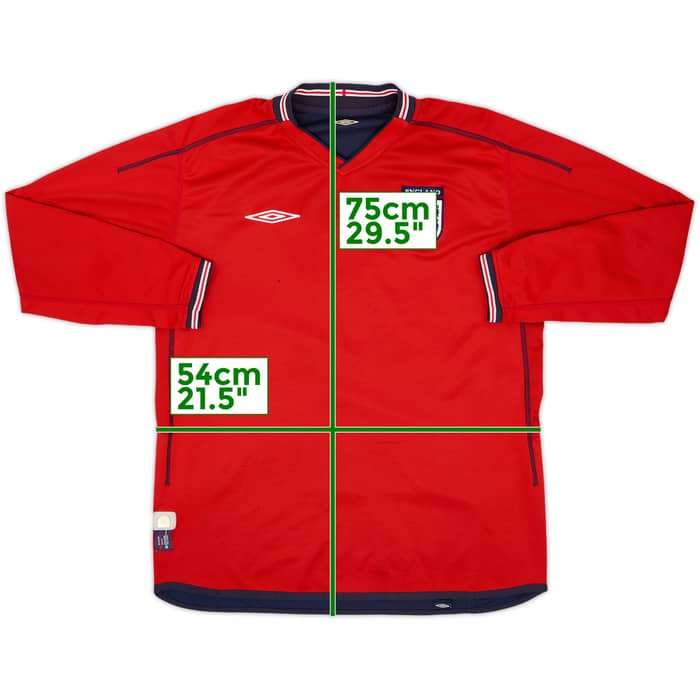2002-04 England Away L/S Shirt - 5/10 - (L)