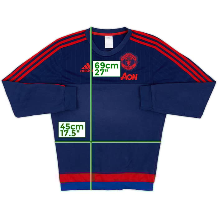 2015-16 Manchester United adidas Sweat Top - 8/10 - (XS)