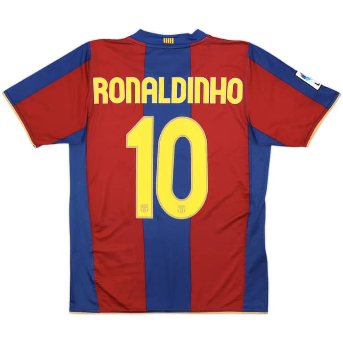 2007-08 Barcelona Home Shirt Ronaldinho #10 - 10/10 - (S)